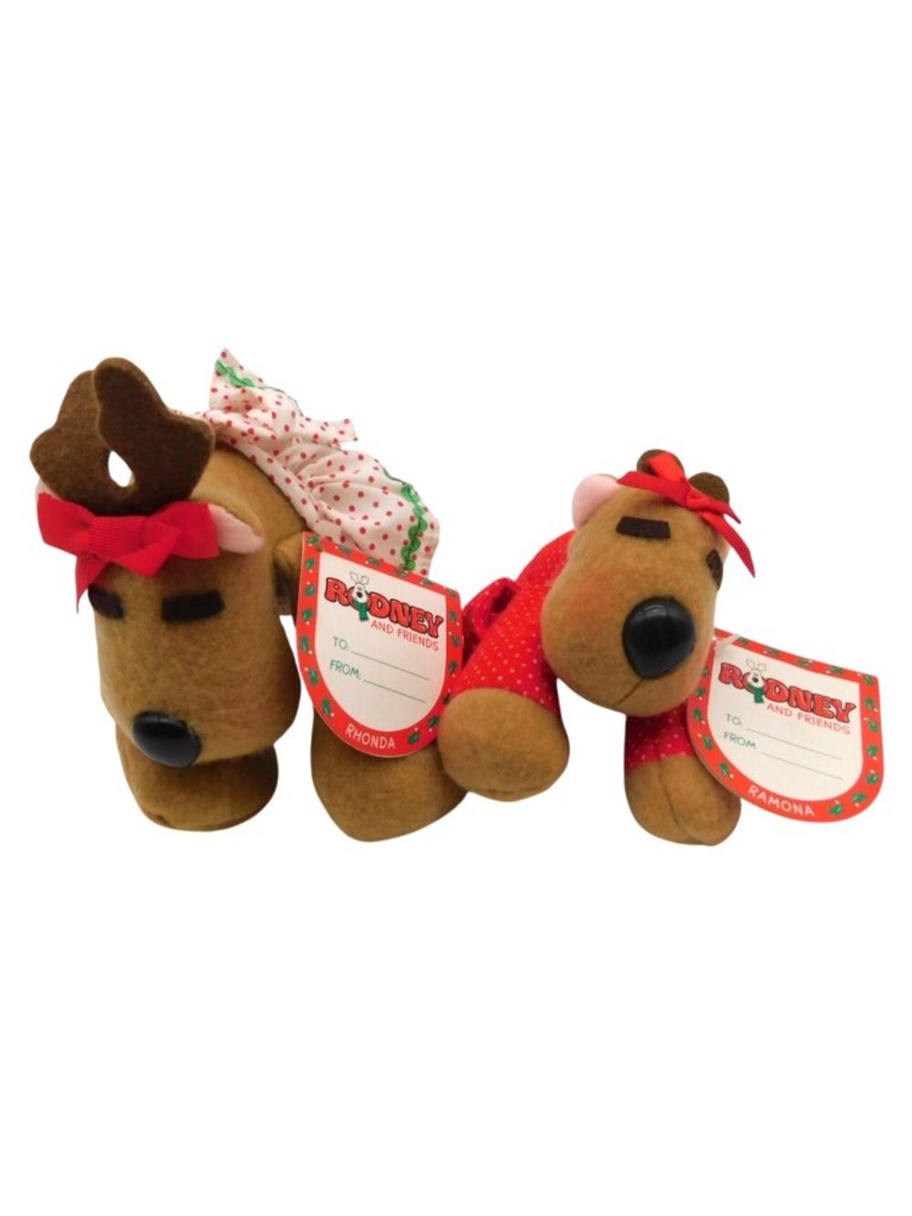 Hallmark Rodney & Friends Reindeer Plush Rhonda Ramona Christmas 1984 1986 Tags